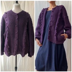 Irish Hand-knit Wool Cardigan